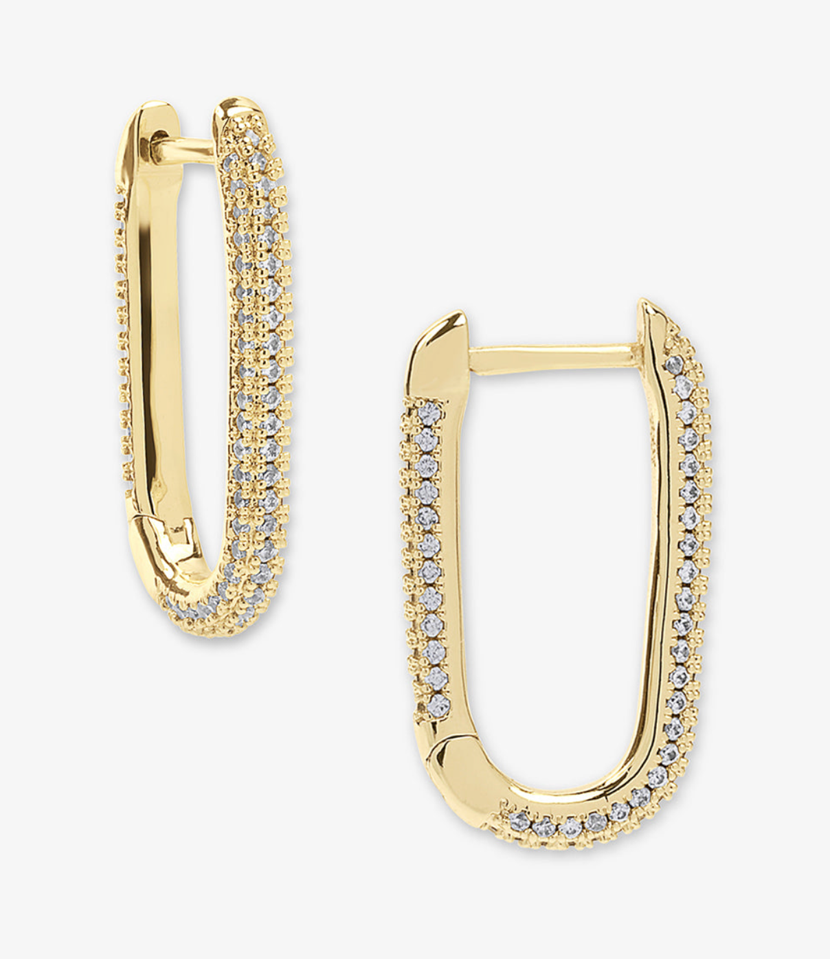 Carrie Pave Chain Huggies