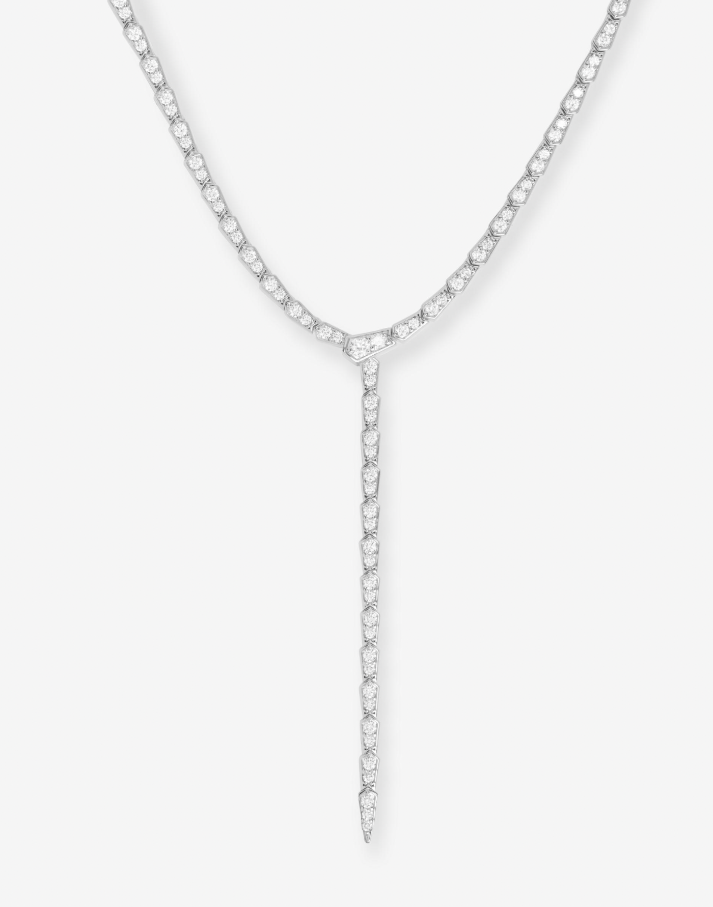 Pavé Serpent Lariat Necklace 18"