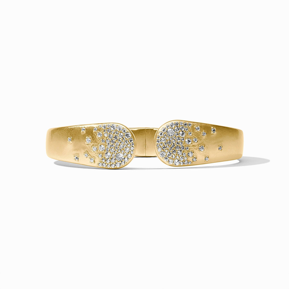 Julie Vos Stardust Cuff in gold with clear cubic zirconia