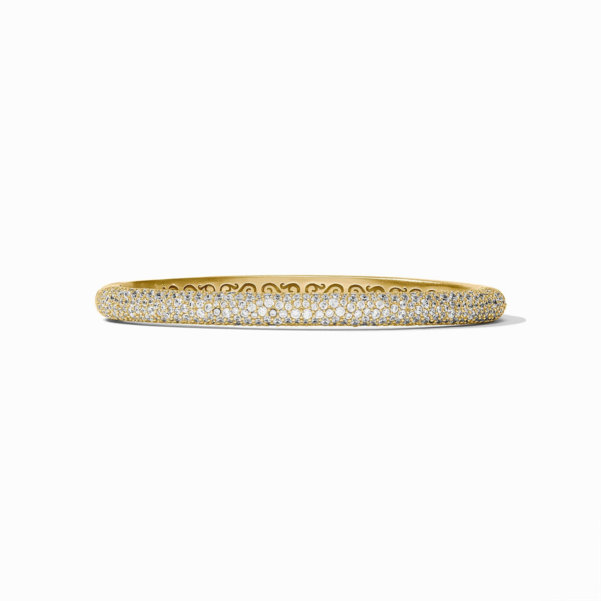 Julie Vos Stardust Hinge Bangle in gold with clear cubic zirconia