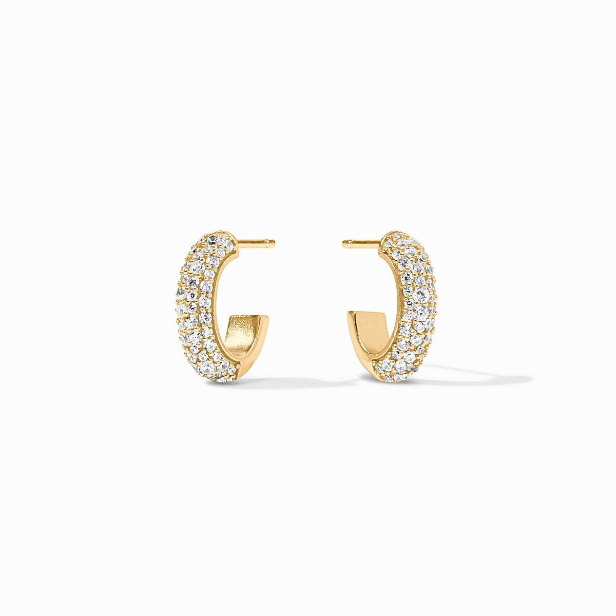 Julie Vos Stardust Hoop small in gold with clear cubic zirconia