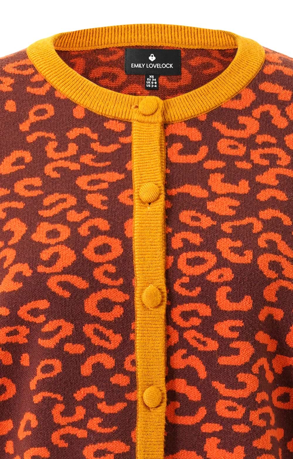 Sherry Leopard Cardigan/Chocolate Sauce