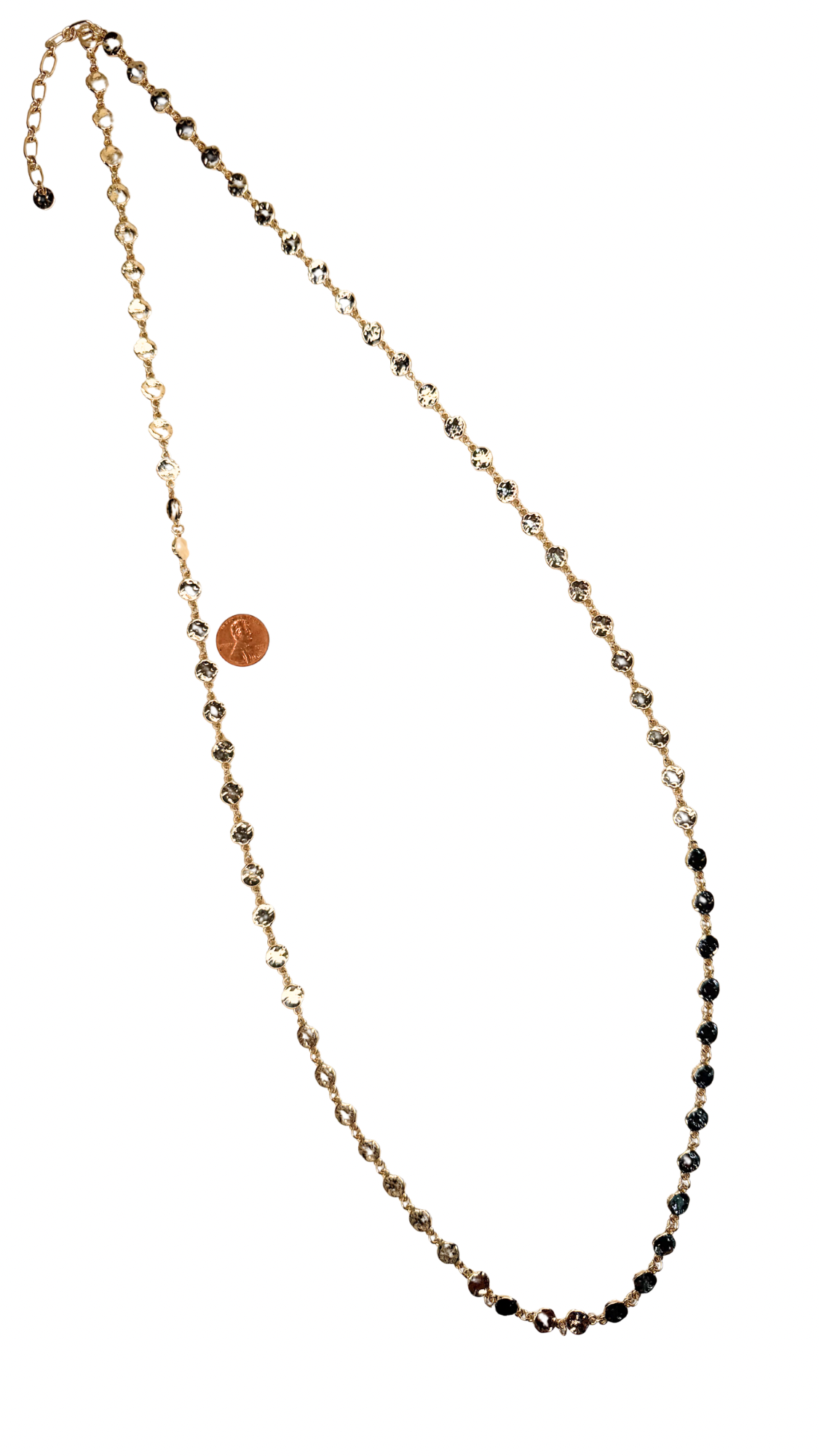 Necklace with beads on a white background