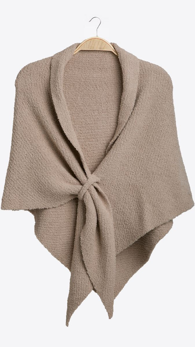 Beige Solid Shoulder Wrap/Shawl