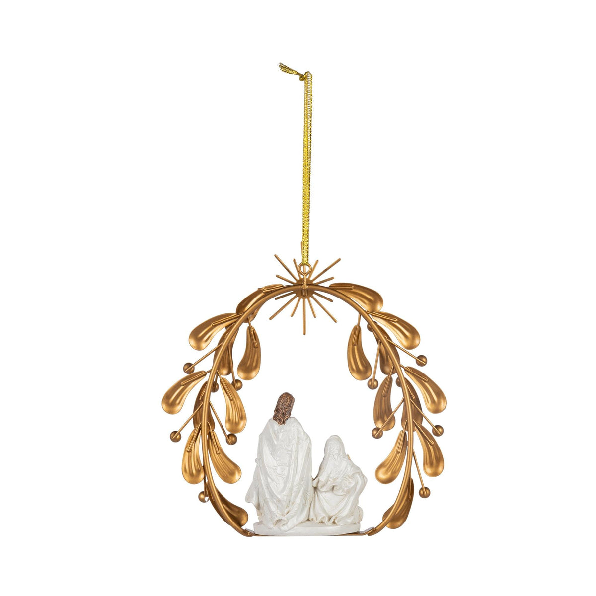 Resin nativity scene Christmas ornament, alternate view