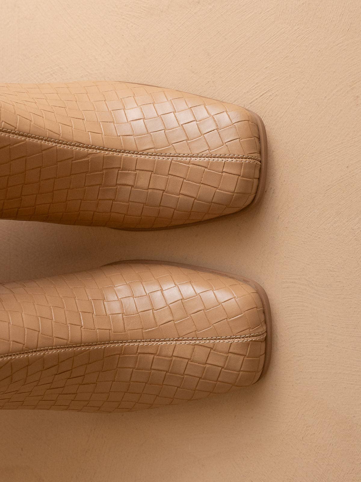 The Demi |Woven Block Heel Bootie/Camel