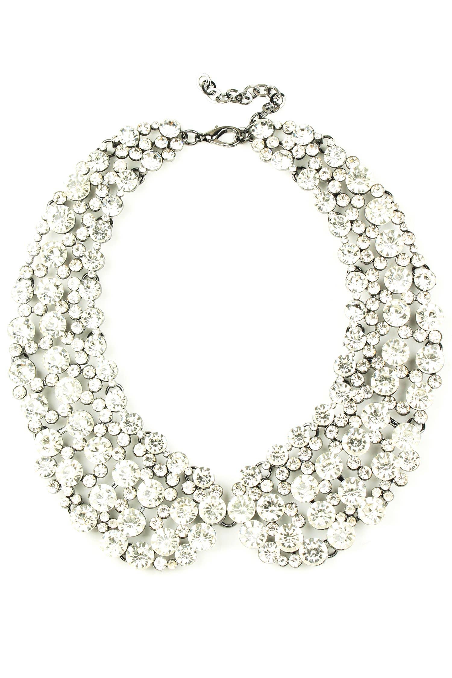 Diana Vintage-Inspired Rhinestone Statement Collar Necklace
