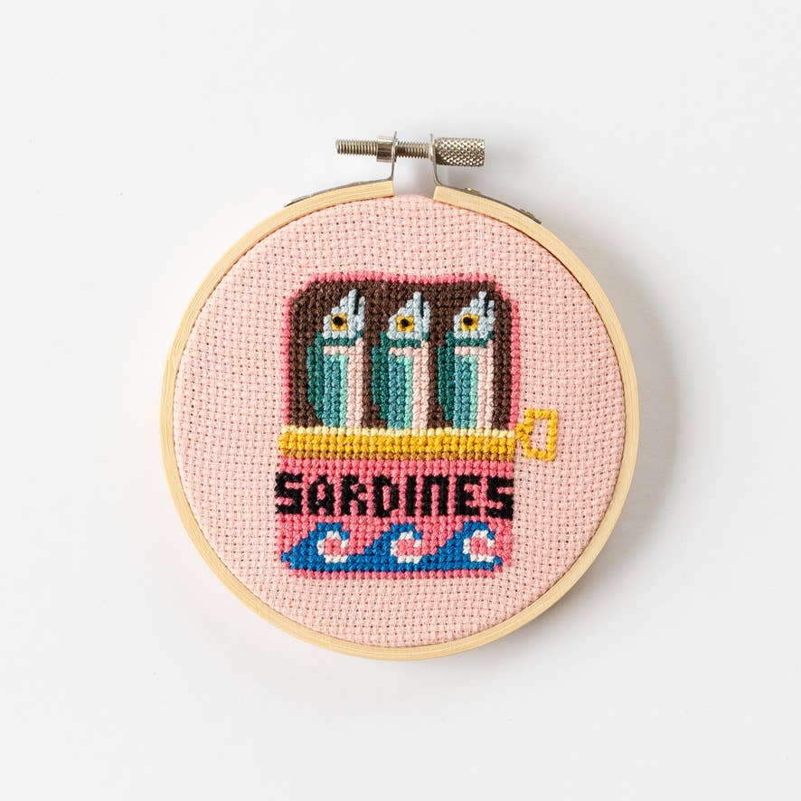 Sardines cross stitch kit product photo - alternate view - BLVD Boutik