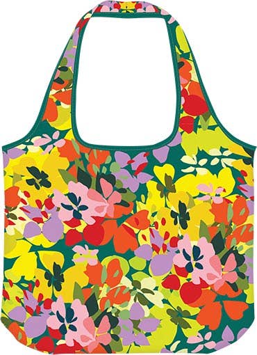 Reusable shopper tote yellow green product photo - BLVD Boutik