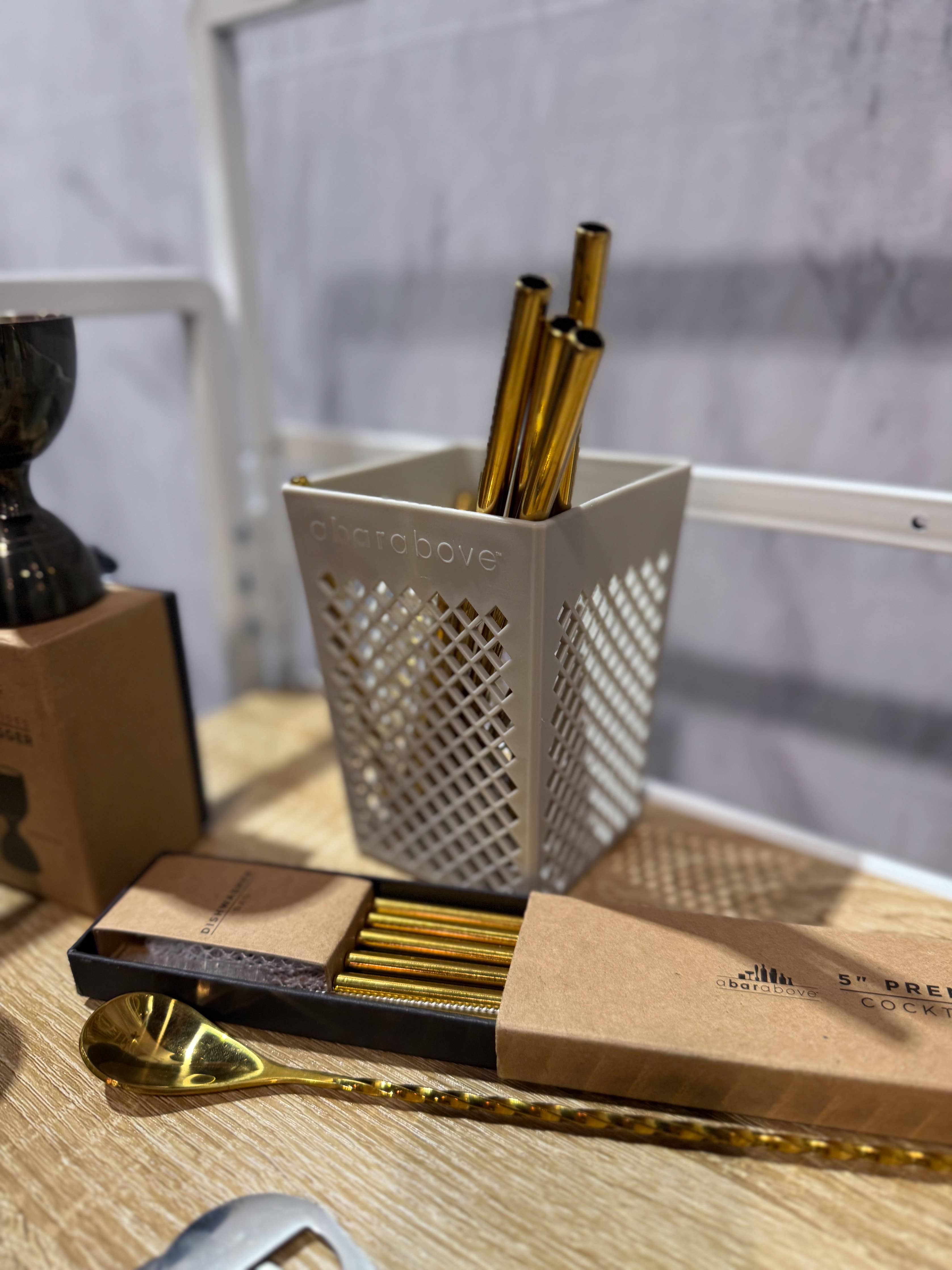 Metal Cocktail Straws - Standard Set of 6, Gold - The BLVD