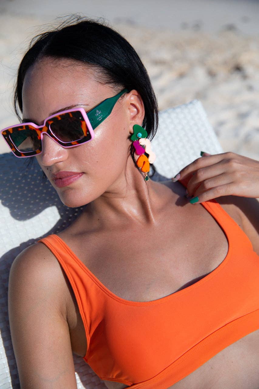 Leopard Pink and Green Sunnies