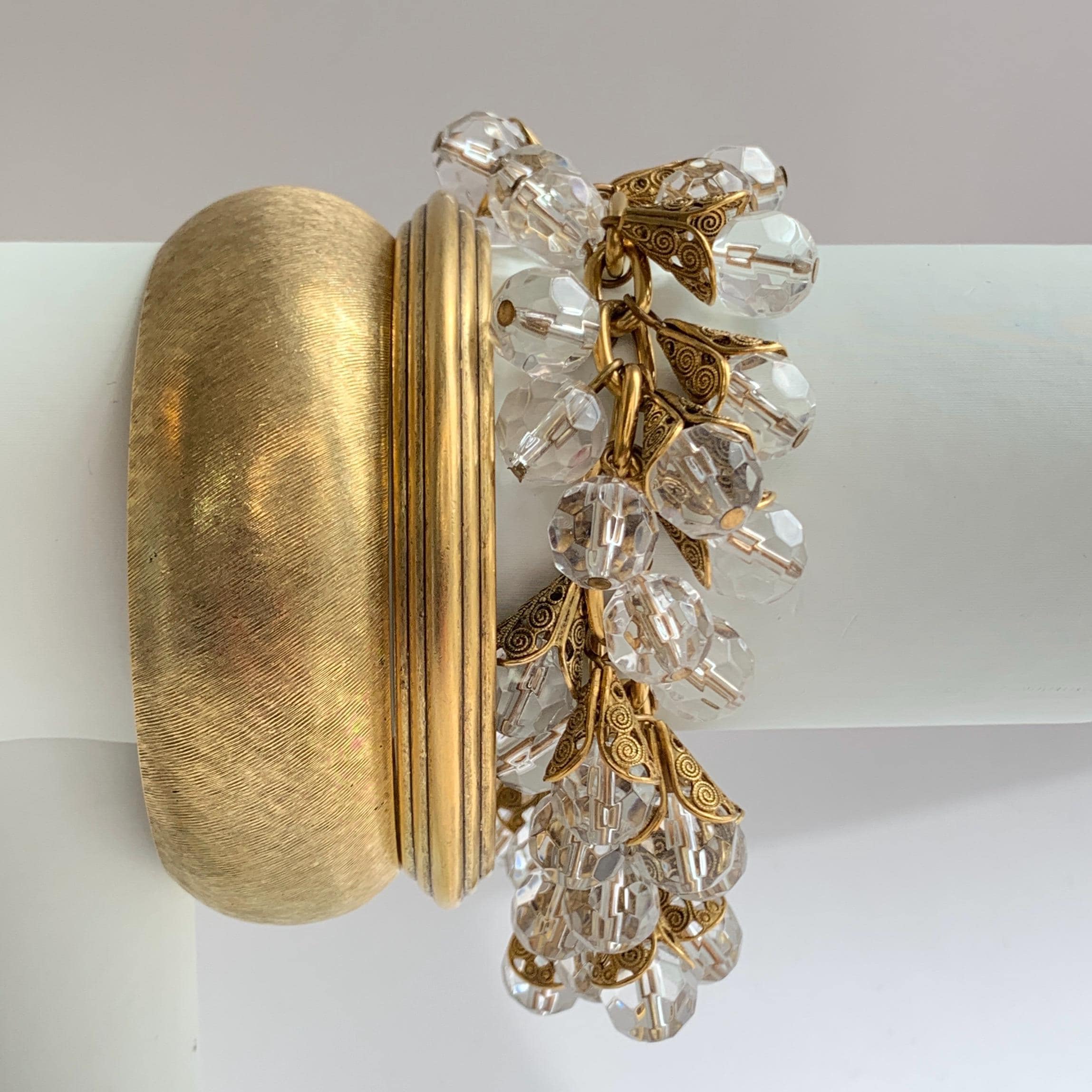 Filigree Bead Cap Lucite Charm Bracelet