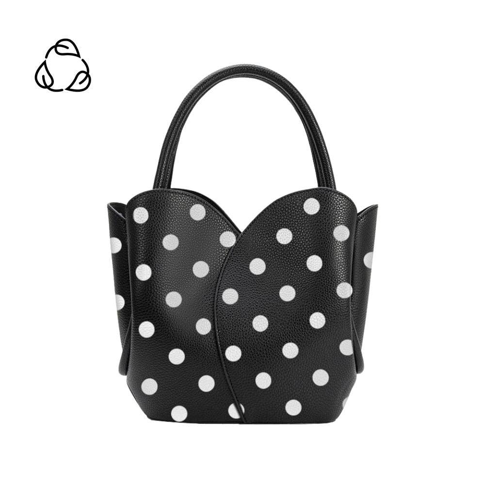 Tulip Black Polka Dot Top Handle Bag