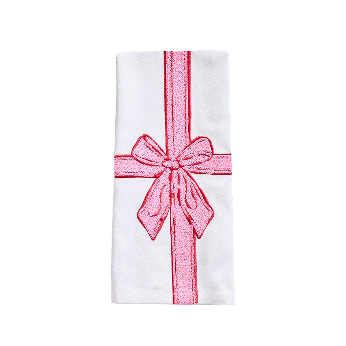 Mary Square Peppermint Present Christmas tea towel, original product photo