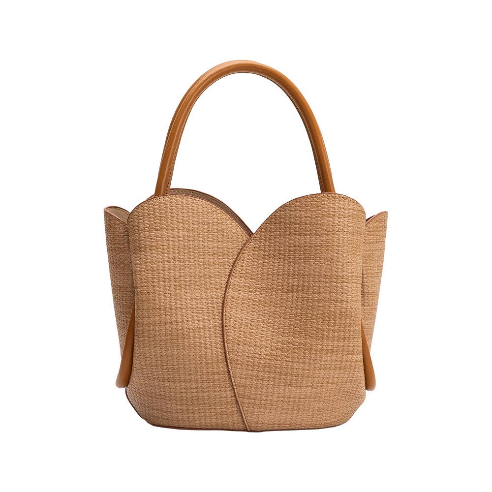 Tulip Raffia Midi Bag