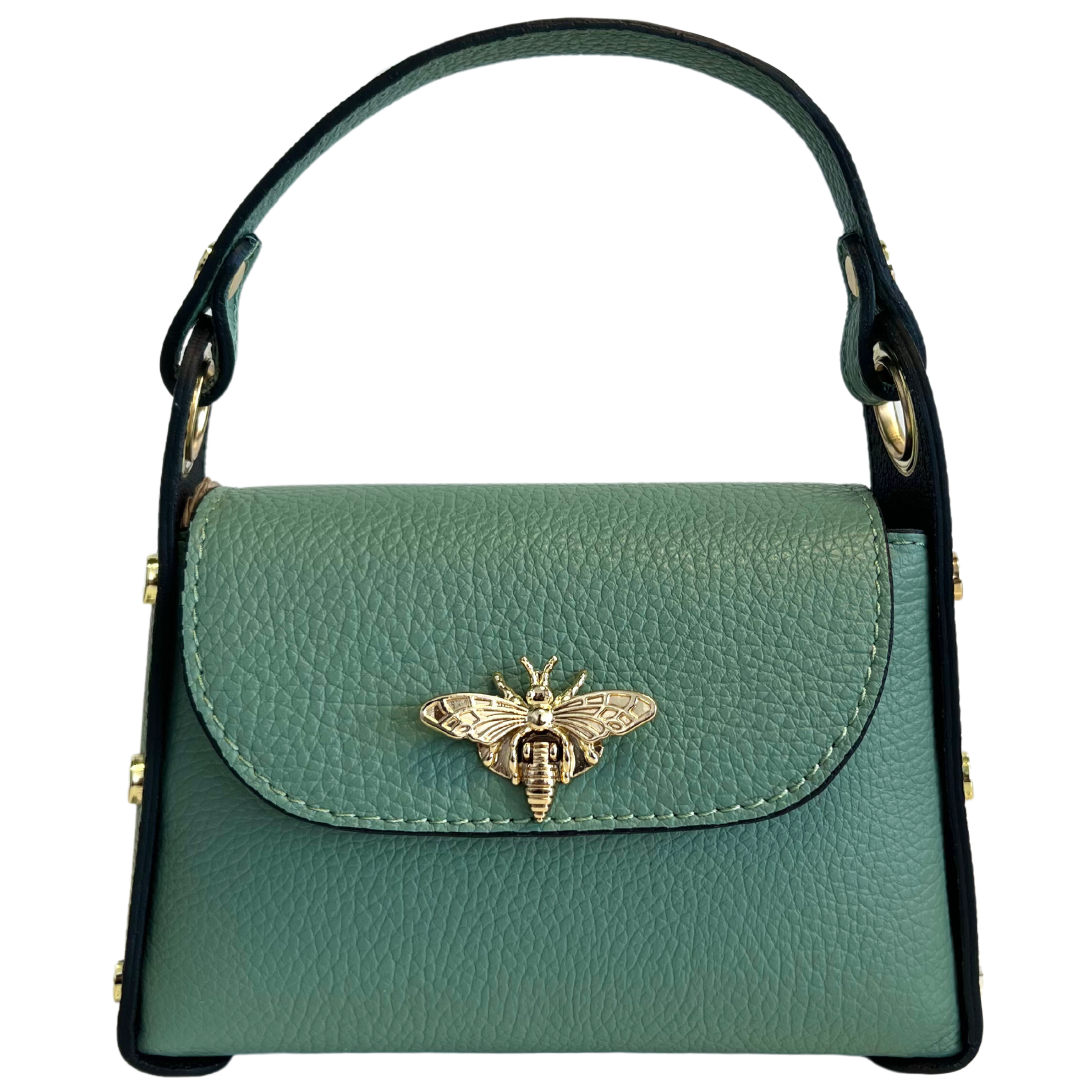 Mini Leather Bag w/Fly Closure