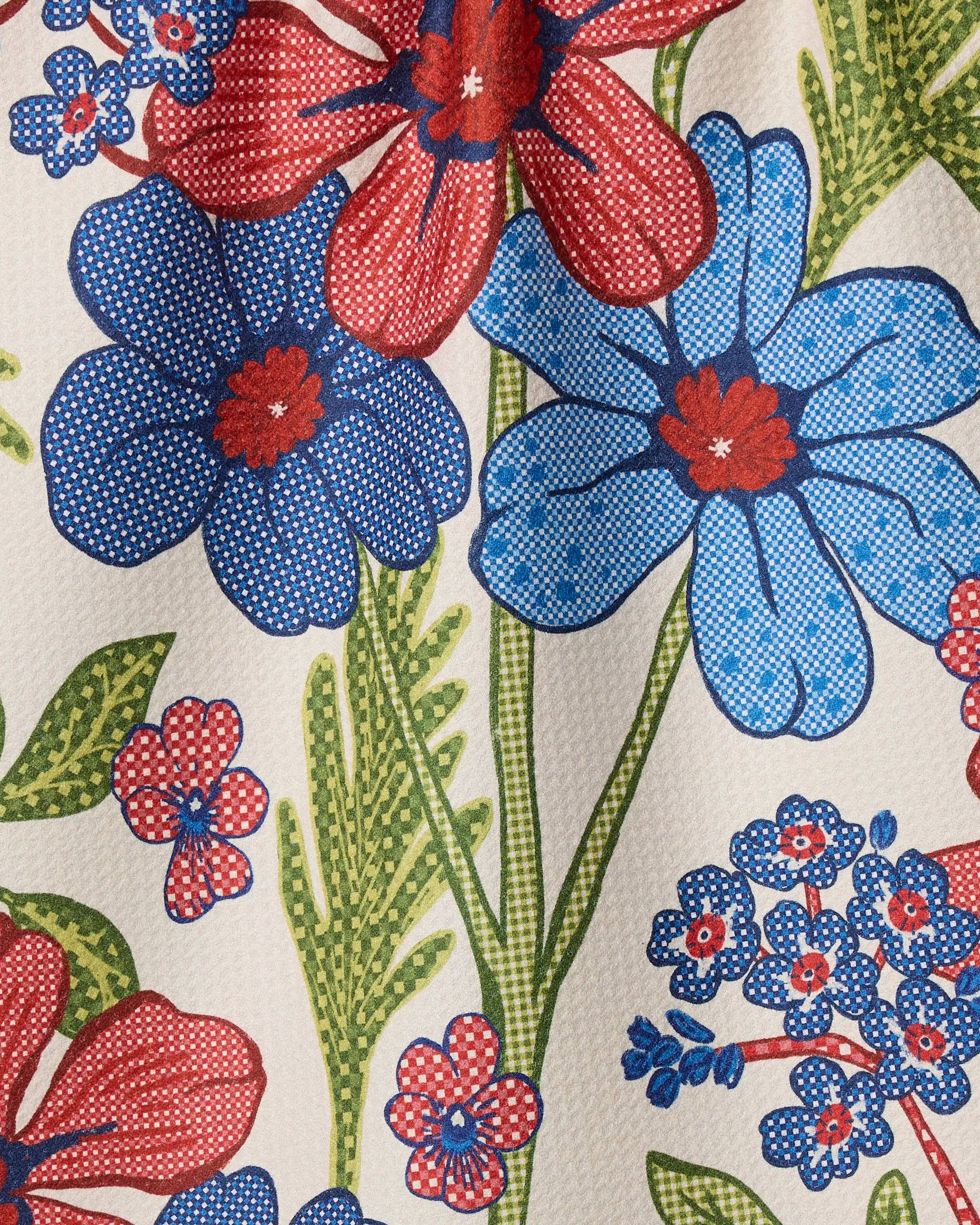 Plaid Floral tea towel product photo - styled view - BLVD Boutik