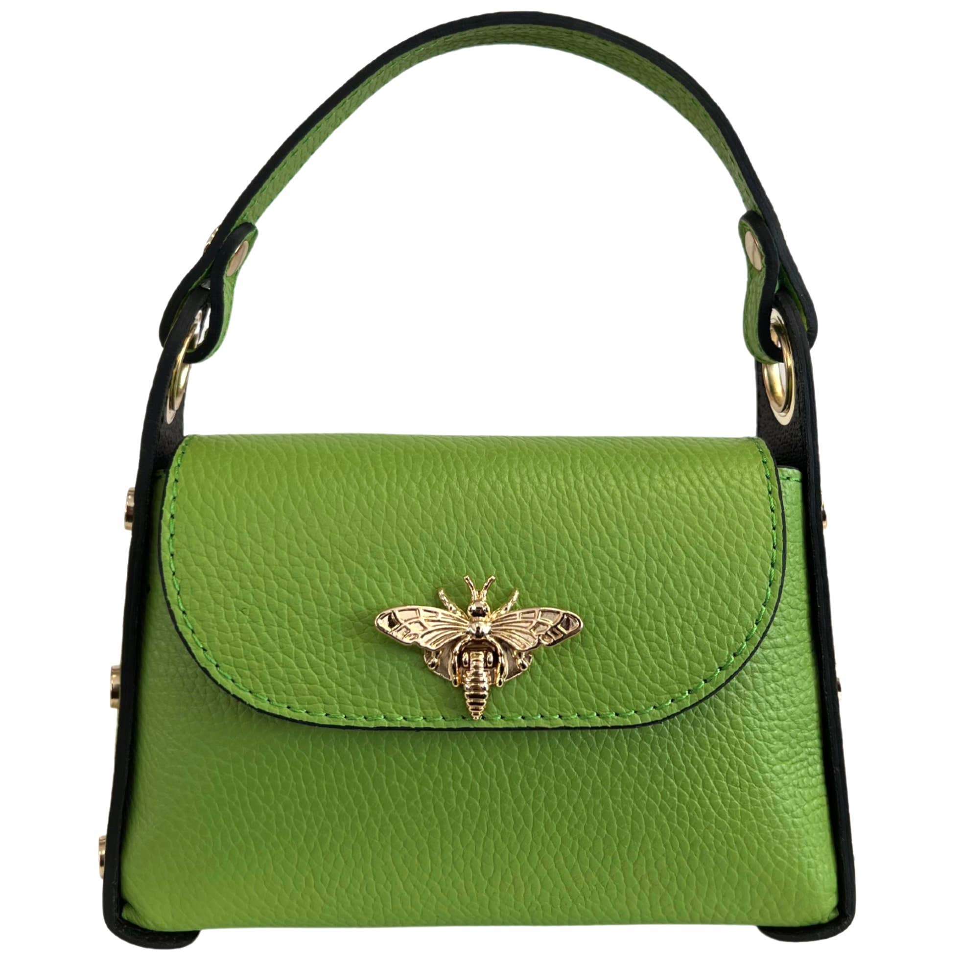 Mini Leather Bag w/Fly Closure
