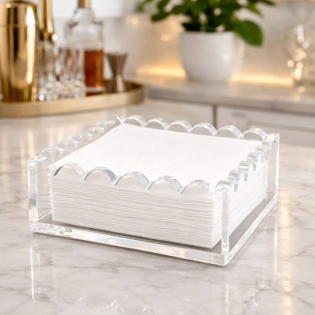 Cocktail Napkin Holder/Scalloped