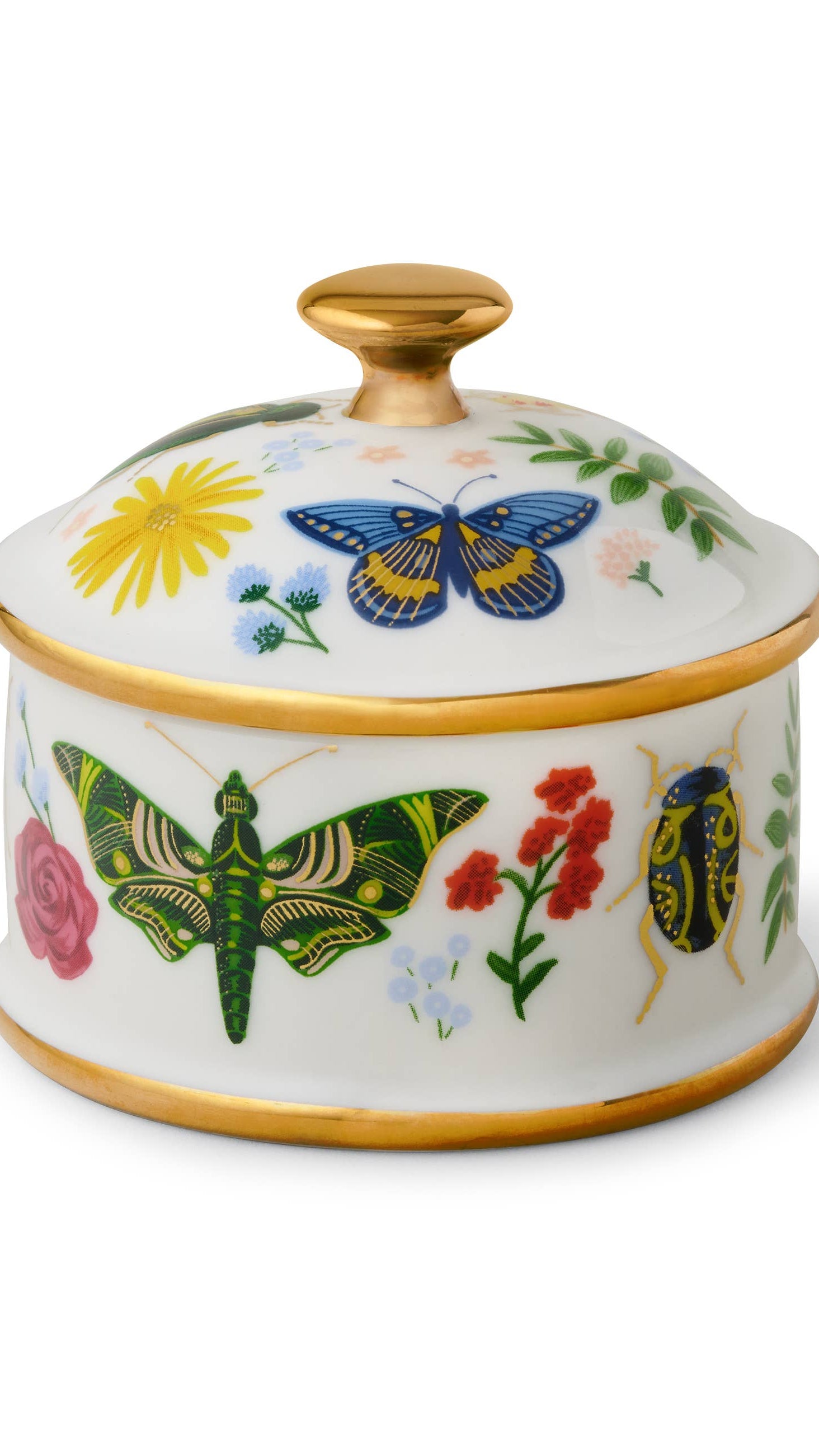 Curio round porcelain box product photo - front view - BLVD Boutik