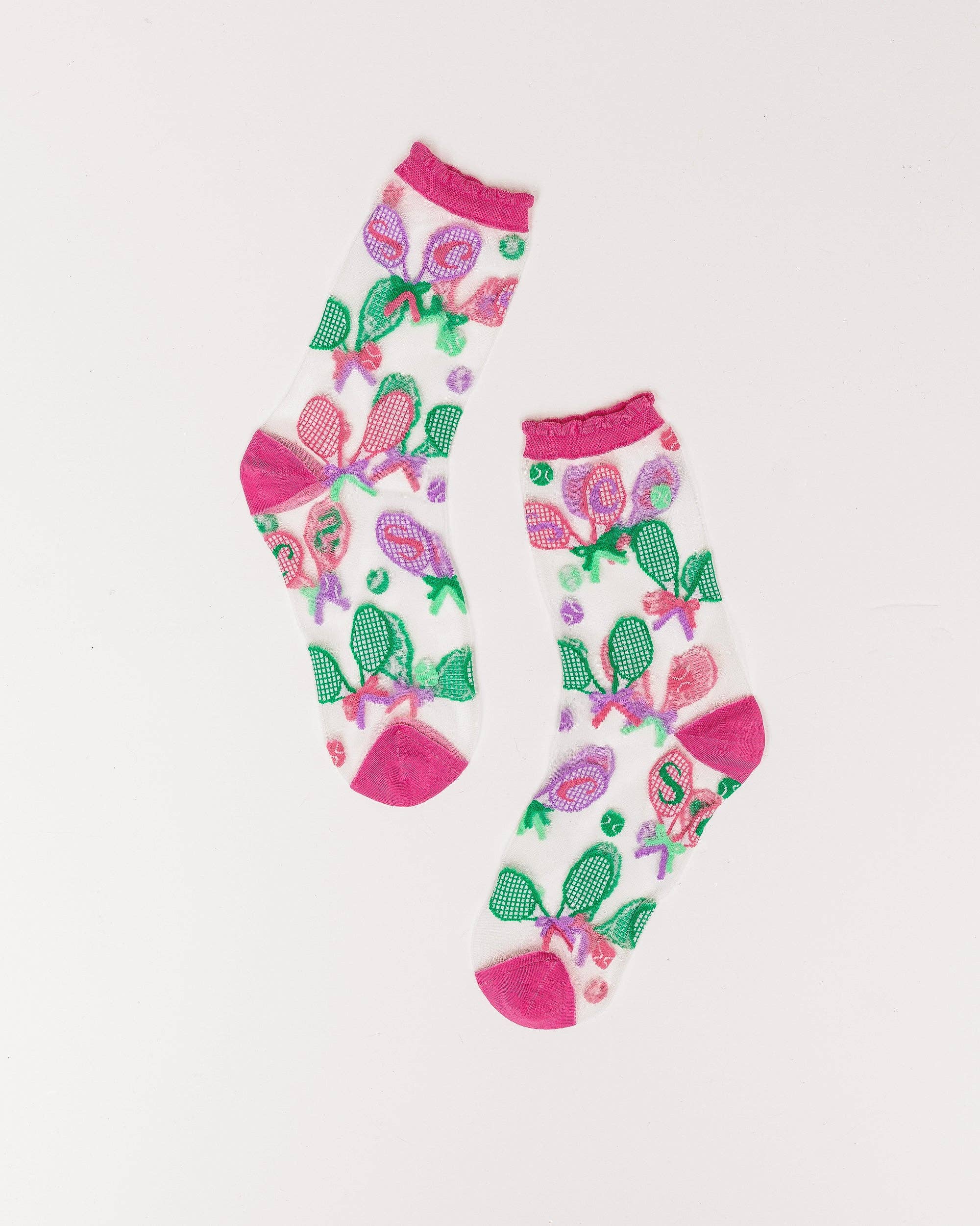 Tenniscore ruffle sheer crew sock product photo - detail view - BLVD Boutik