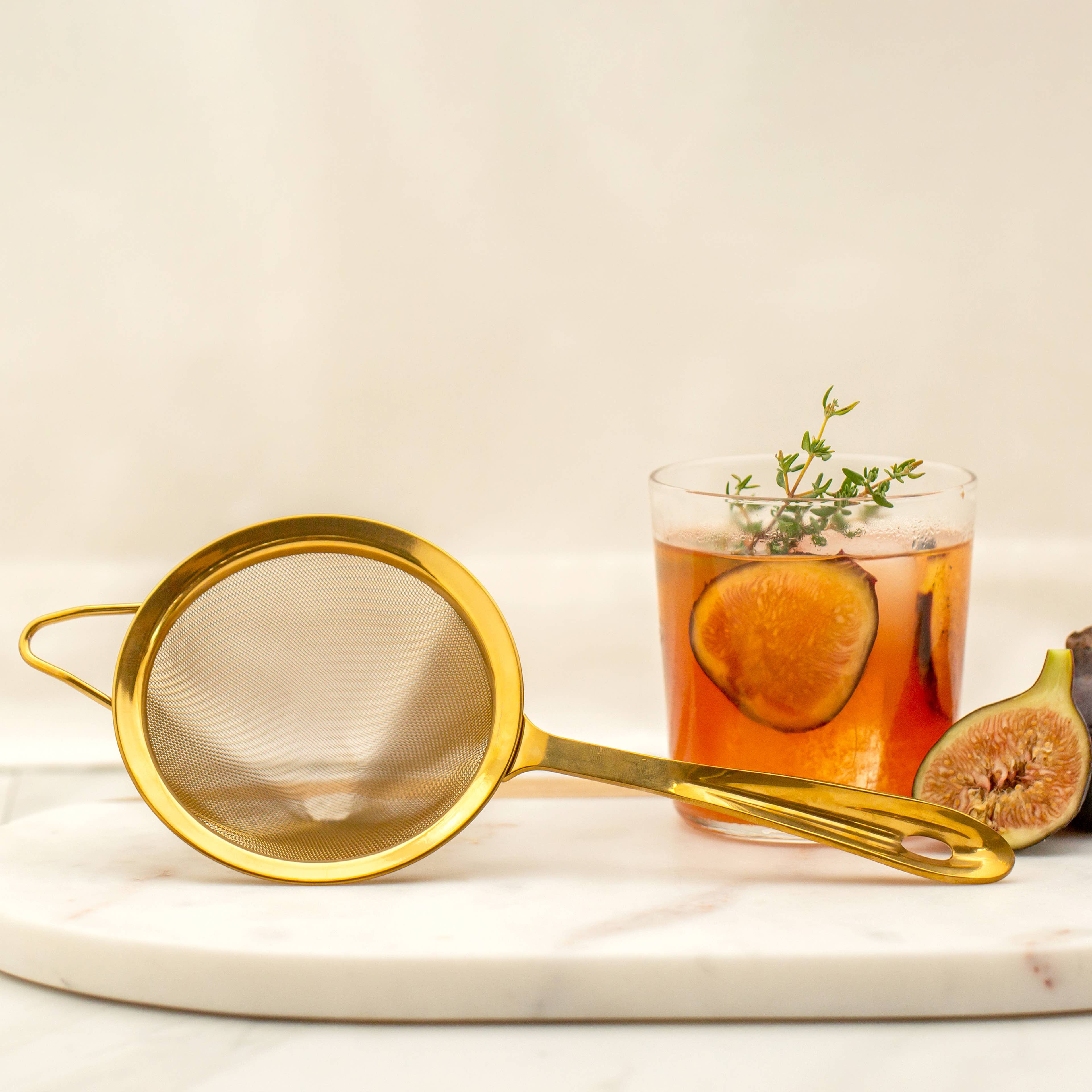 Fine Mesh Cocktail Strainer, Gold 10 cm - The BLVD