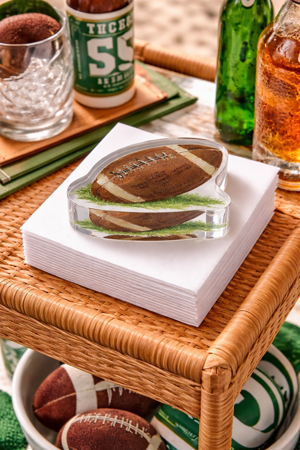 Acrylic Napkin Weight, Football