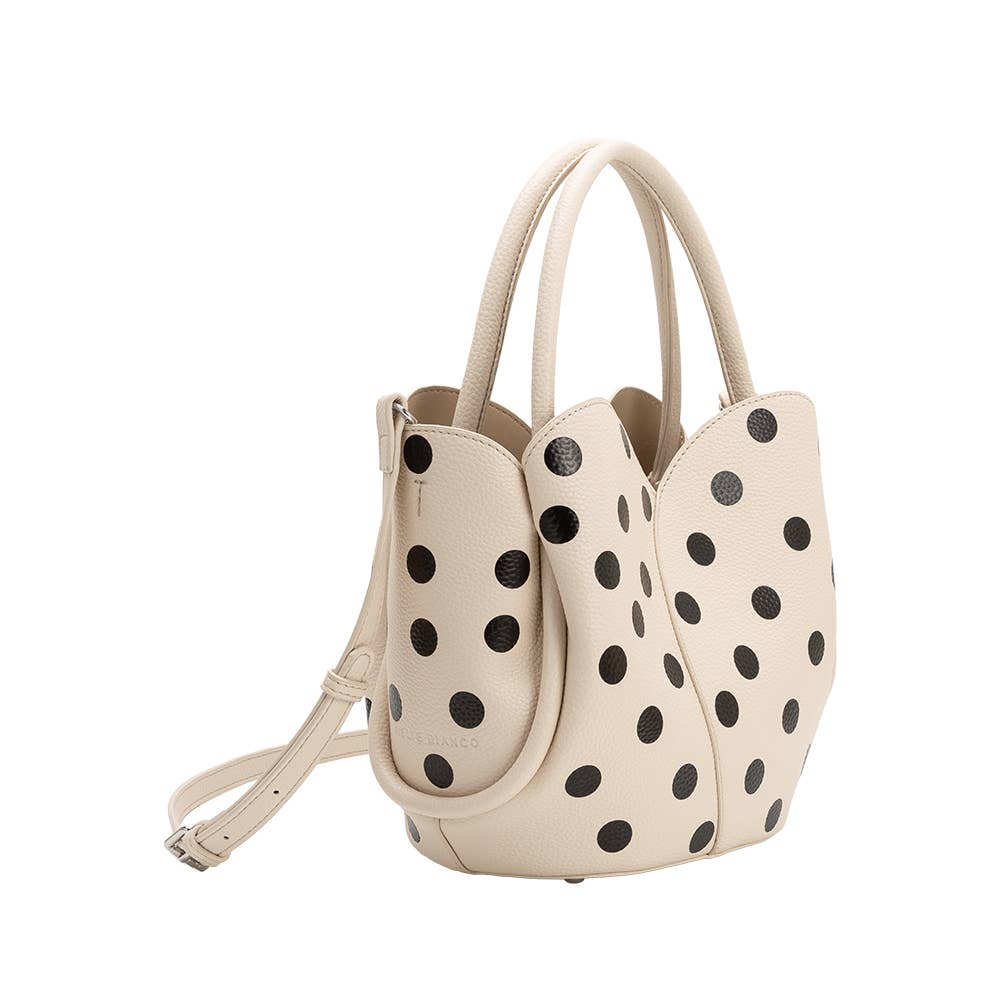 Tulip Cream Polka Dot Top Handle Bag