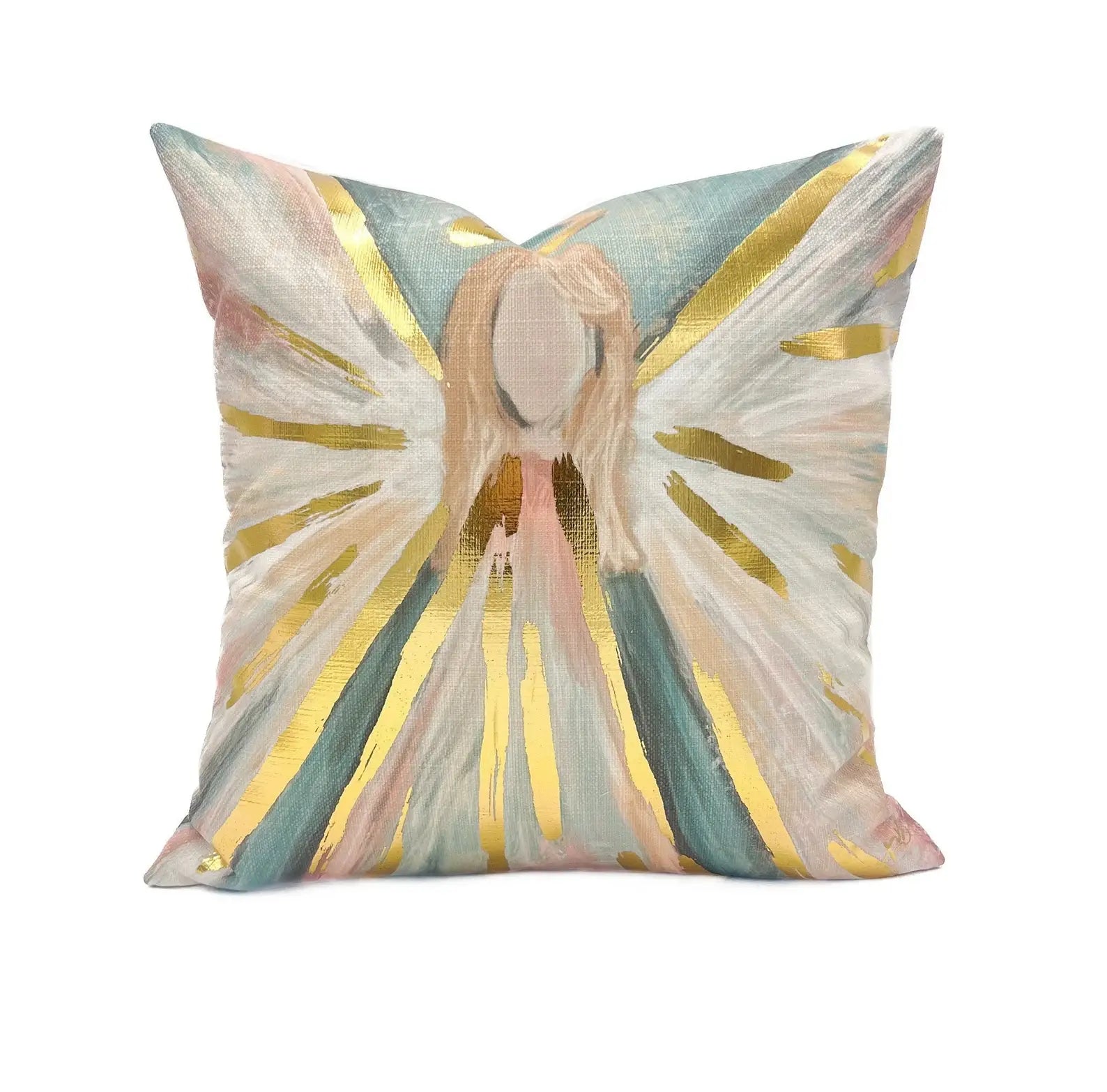 Gold Foil Angel of Light Pillow