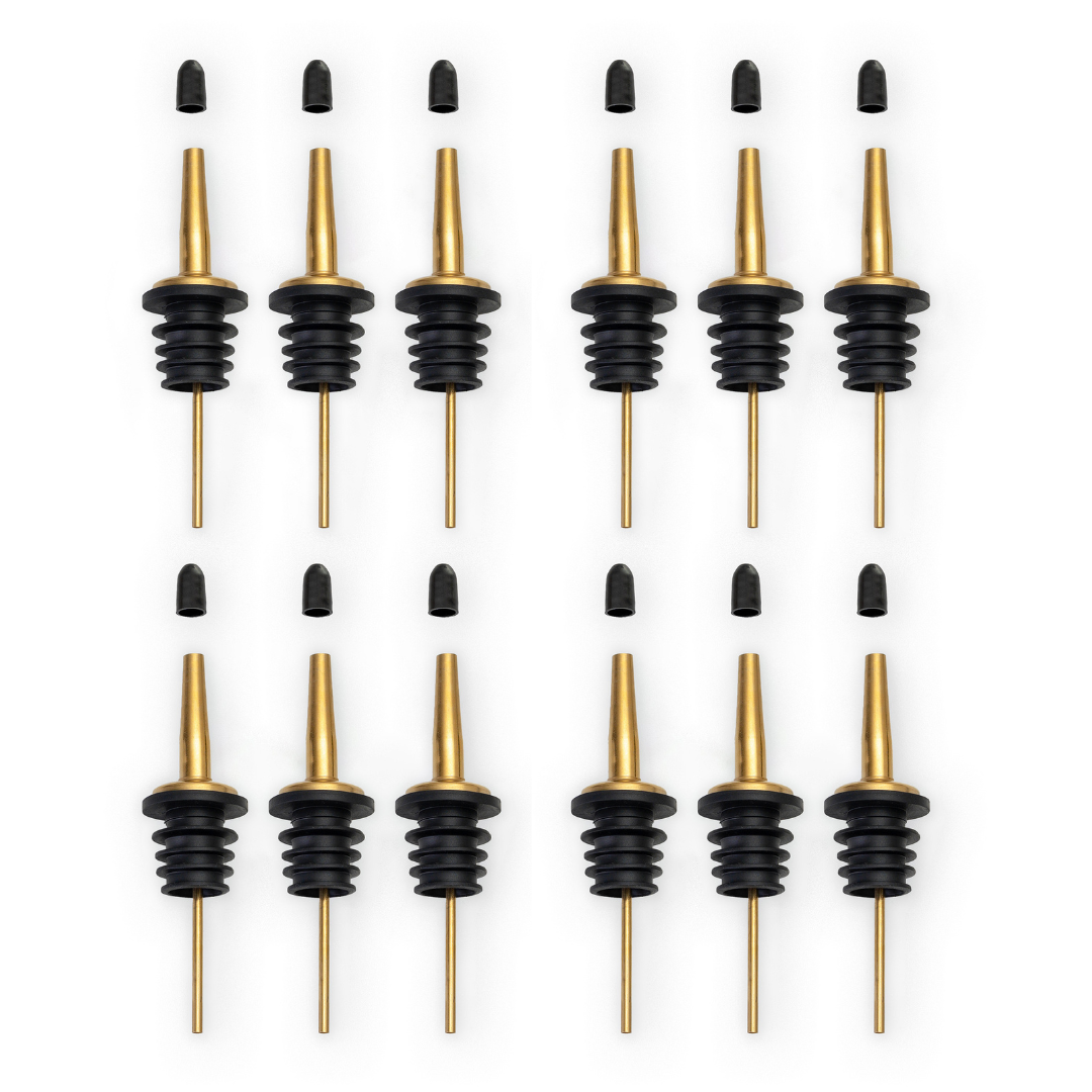 Pour Spouts, Set of 6 Bottle Pourers - Gold - The BLVD