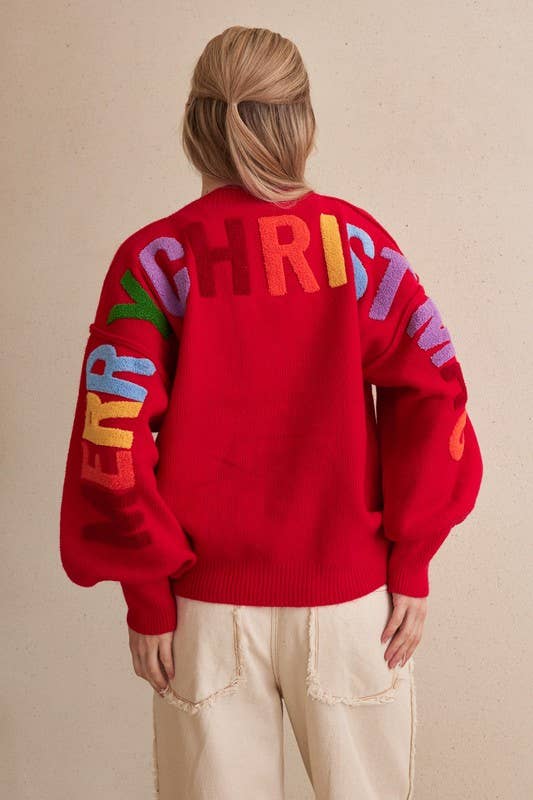 OVERSIZE Christmas Sweater with Lettering - The BLVD