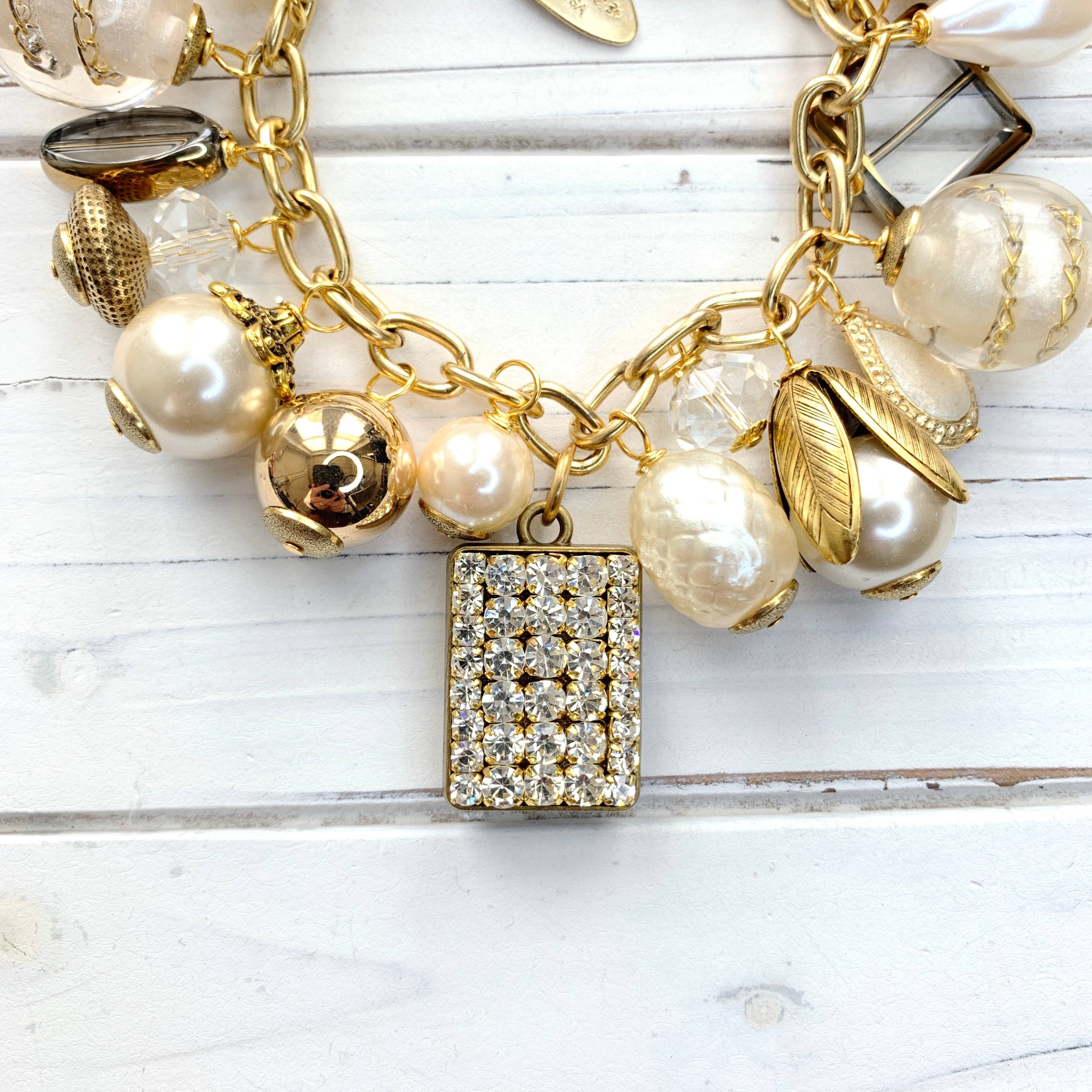 Classic Pearl Bauble Charm Bracelet - The BLVD