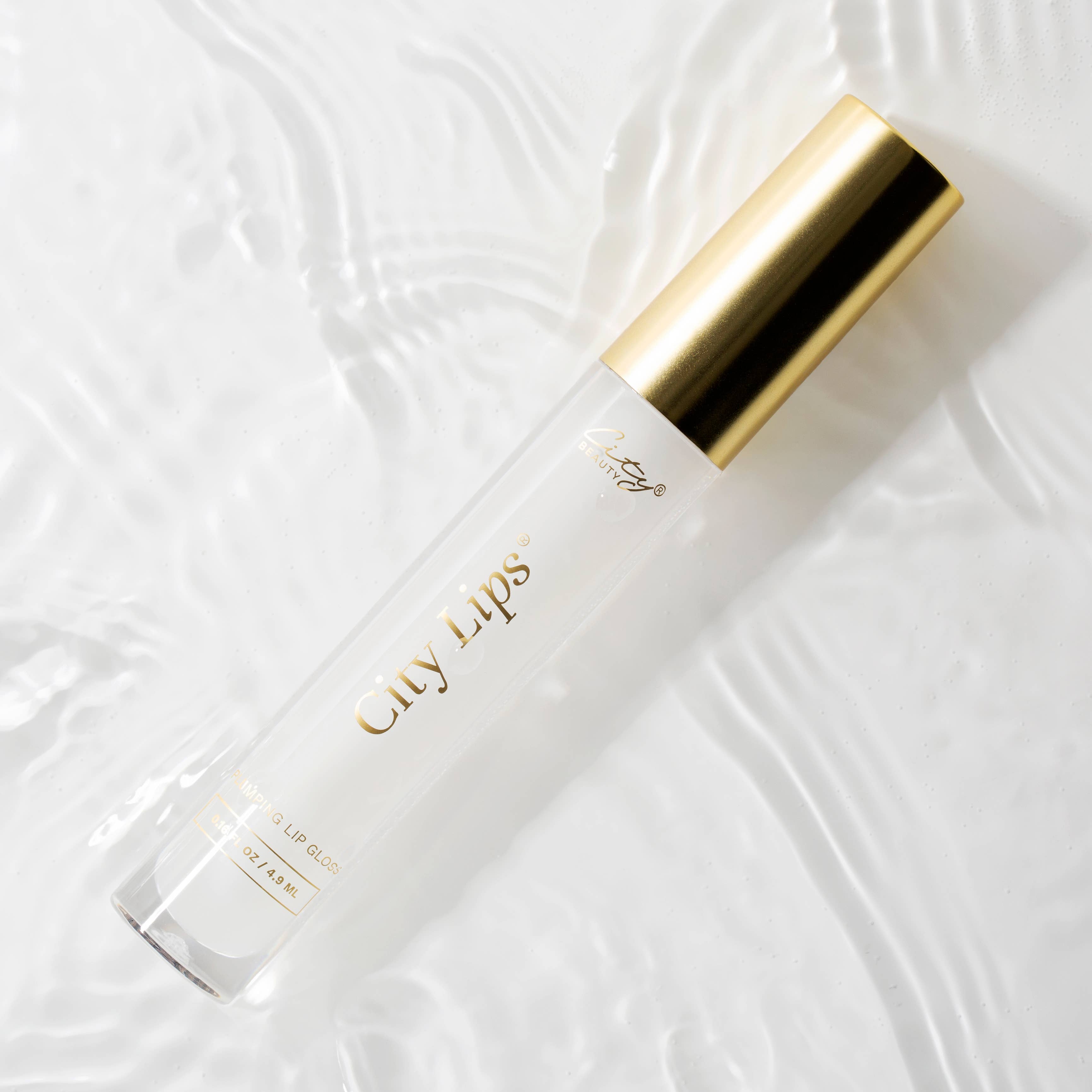 City Lips plumping lip gloss in Clear, a transparent non-tinted shade