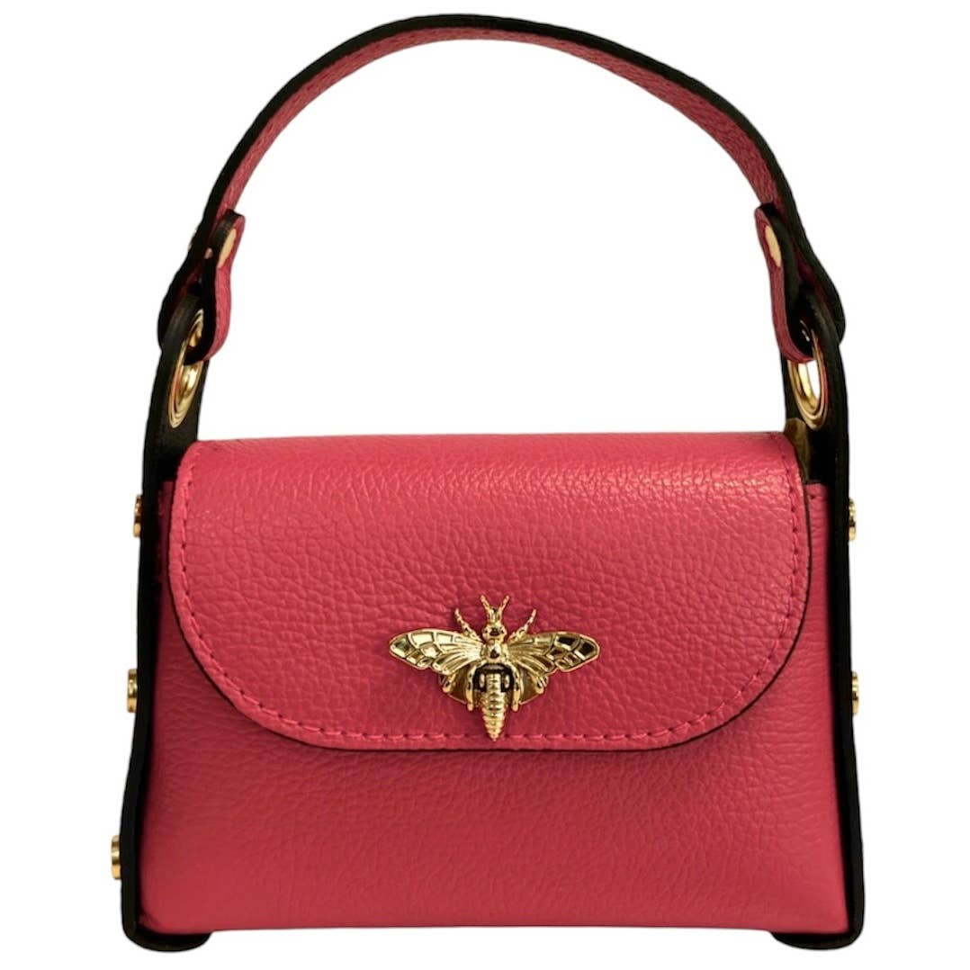 Mini Leather Bag w/Fly Closure