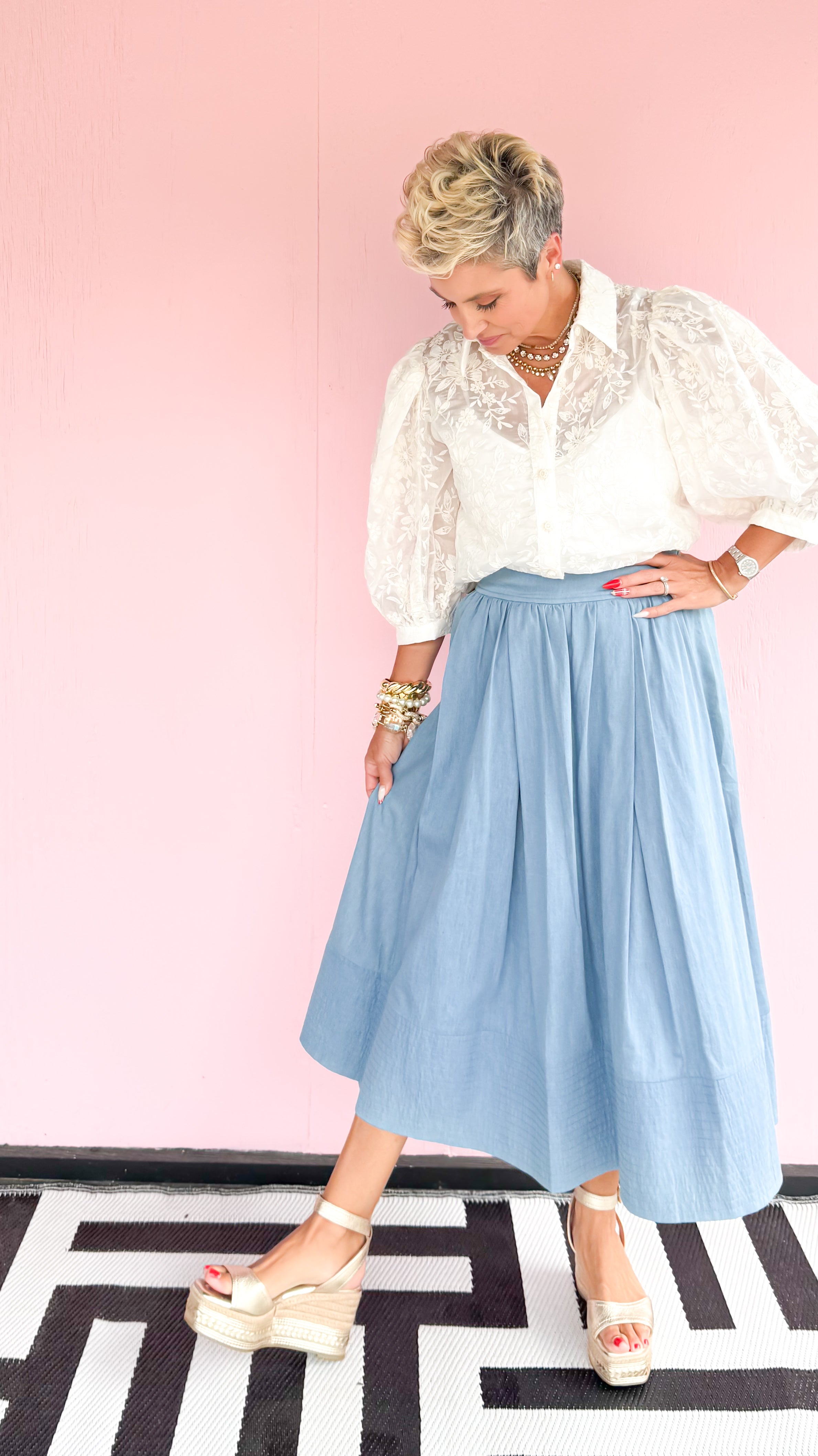 Danni Denim Skirt/Light Denim - The BLVD