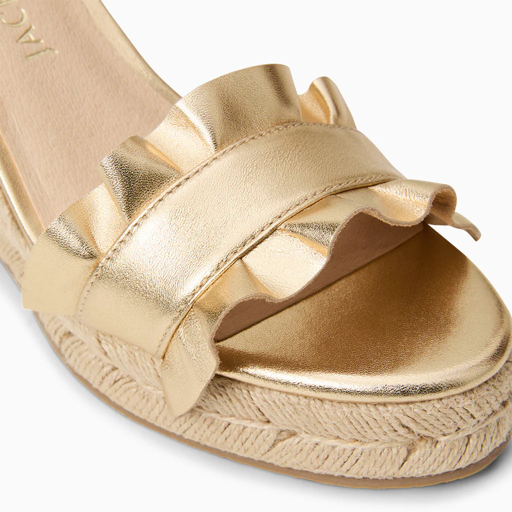 Rozette Ruffle Wedge/Gold