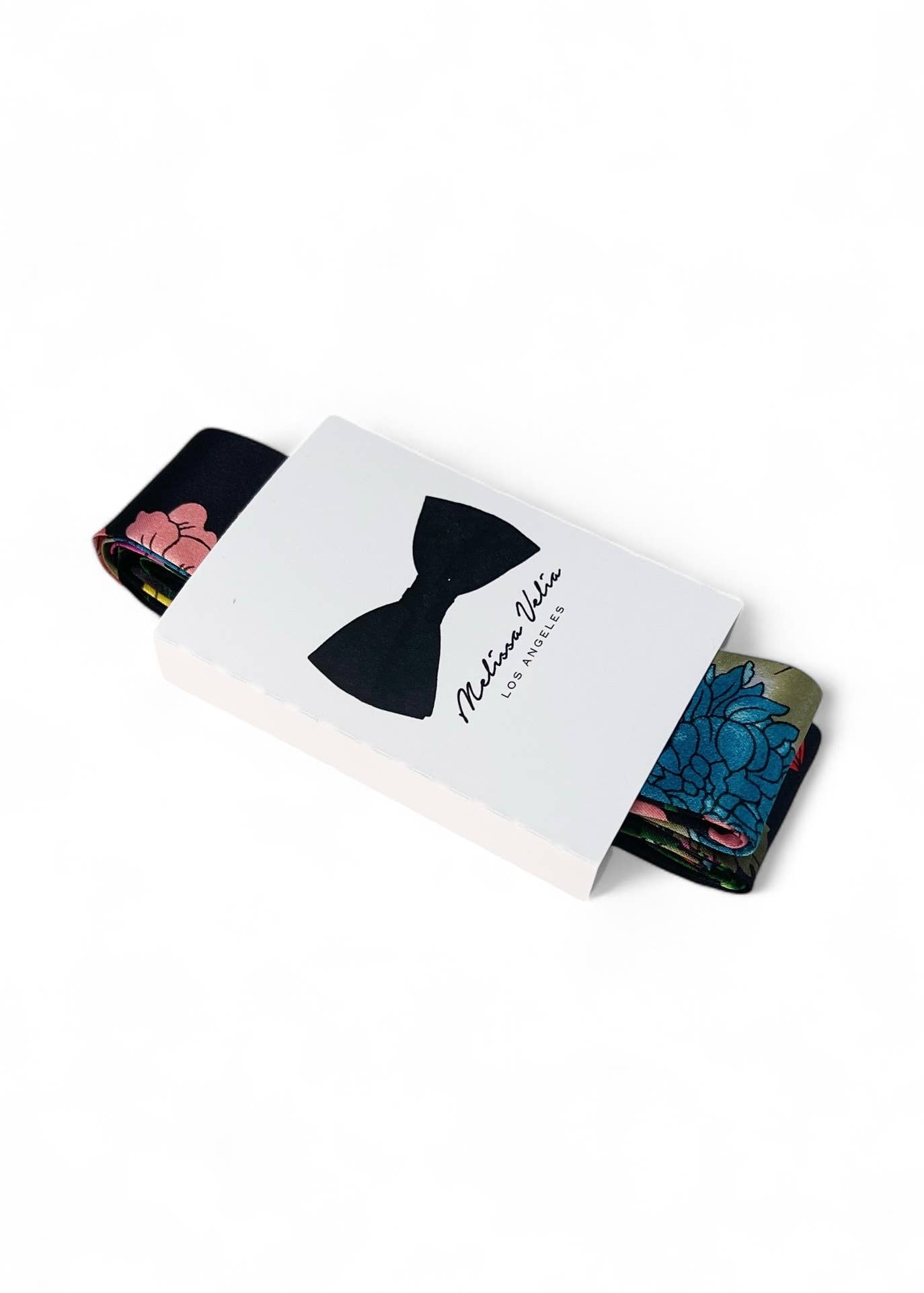 Italian Garden Silk Bow Scarf | Skinny - The BLVD