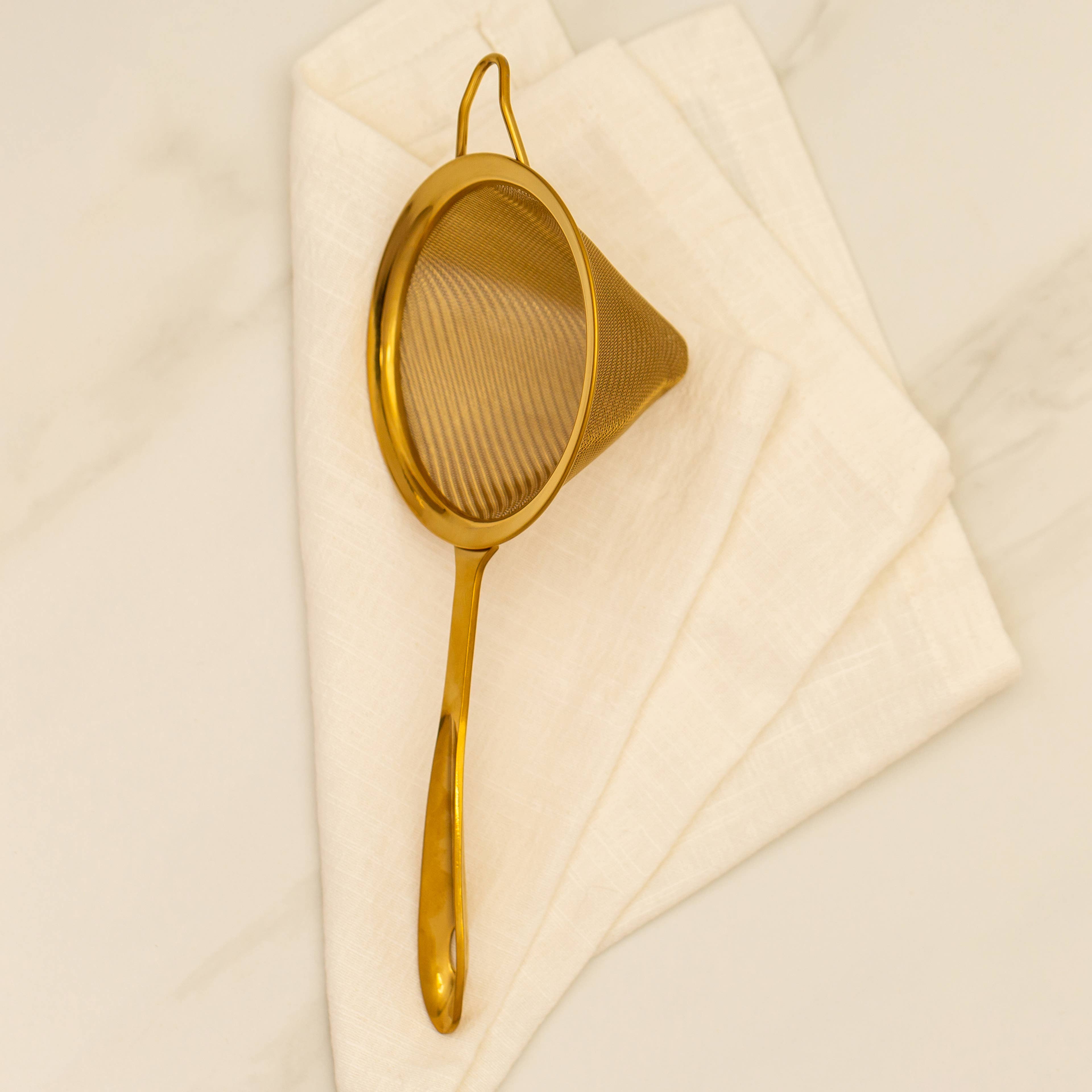Fine Mesh Cocktail Strainer, Gold 10 cm - The BLVD