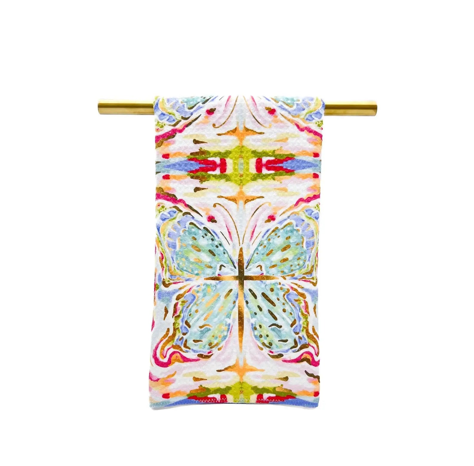 Botanical Kaleidoscope Butterfly Tea Towel - Spring Hand Towel - The BLVD