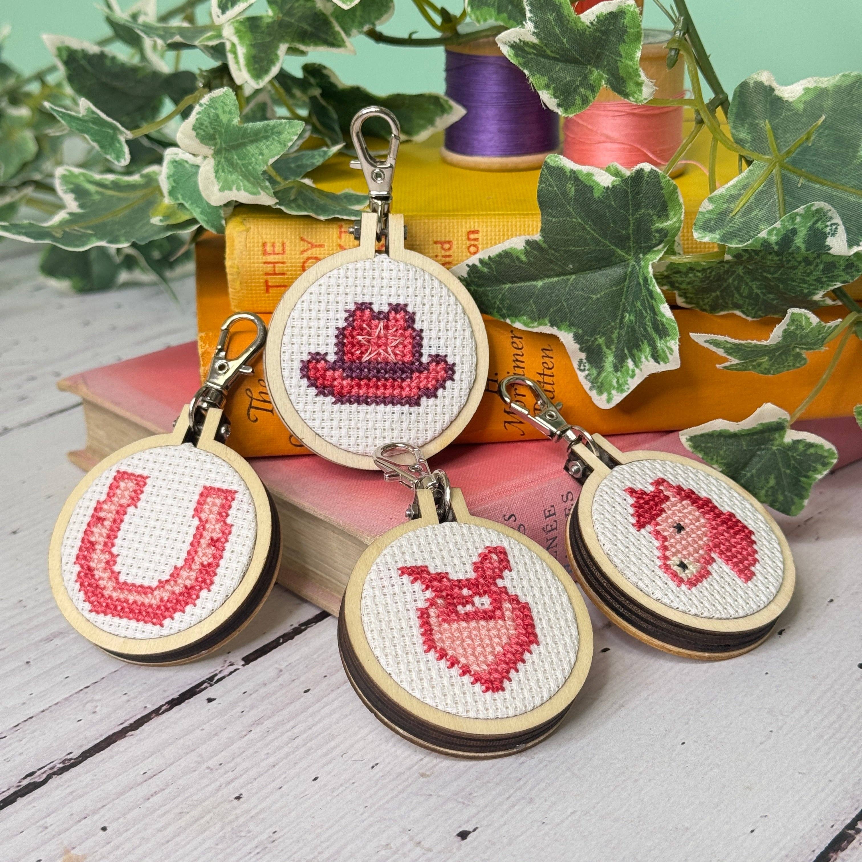 Good Luck Babe mini matchbox cross stitch kit product photo - styled view - BLVD Boutik