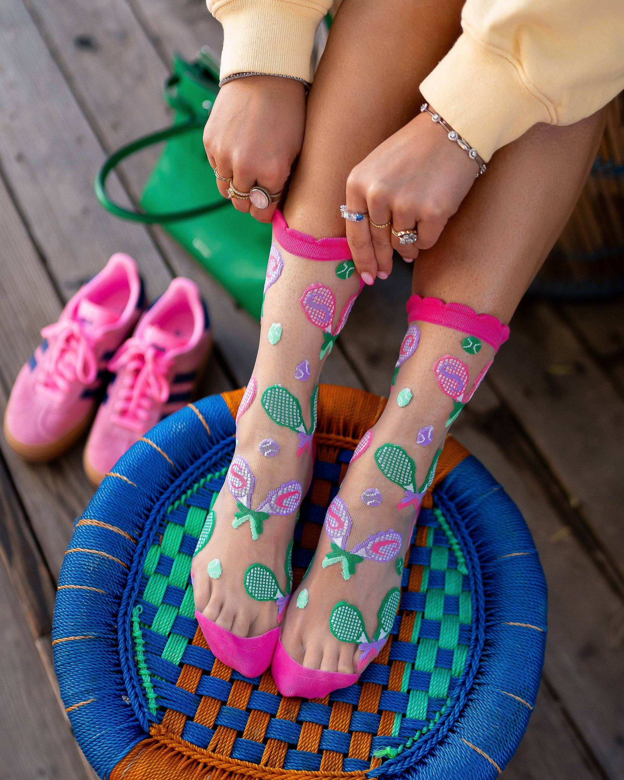 Tenniscore ruffle sheer crew sock product photo - alternate view - BLVD Boutik