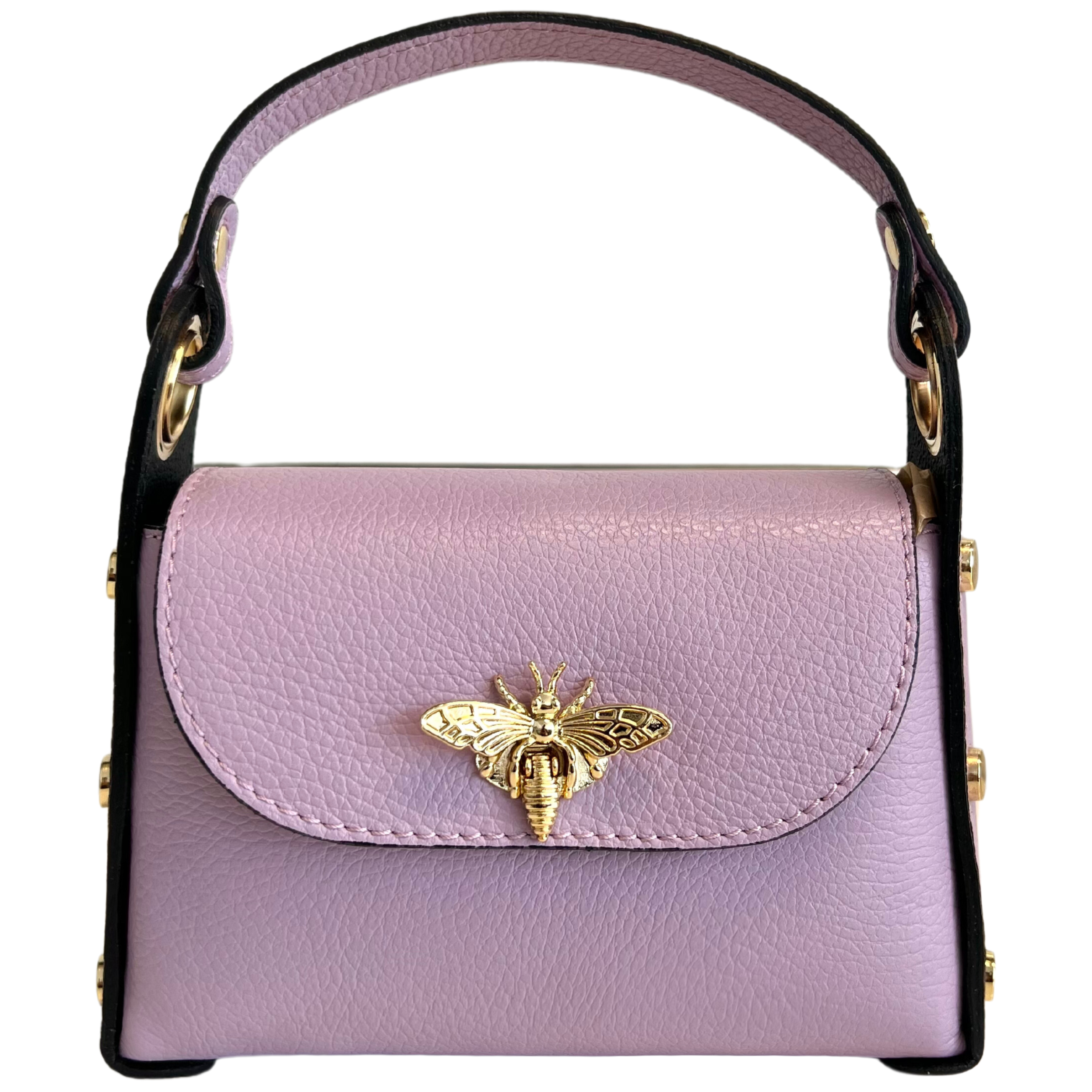 Mini Leather Bag w/Fly Closure