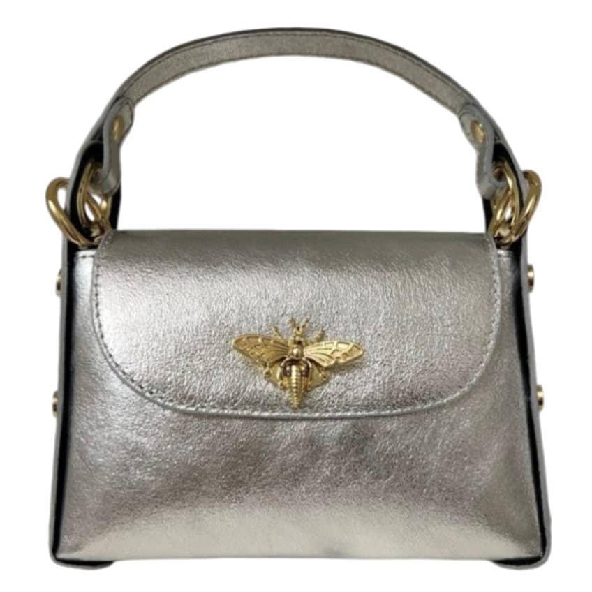 Mini Leather Bag w/Fly Closure