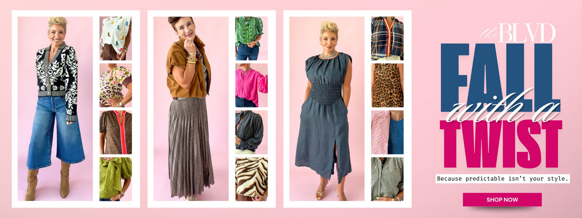 Fall with a Twist: because predictable isn't your style. Model in fall outfits from The BLVD
