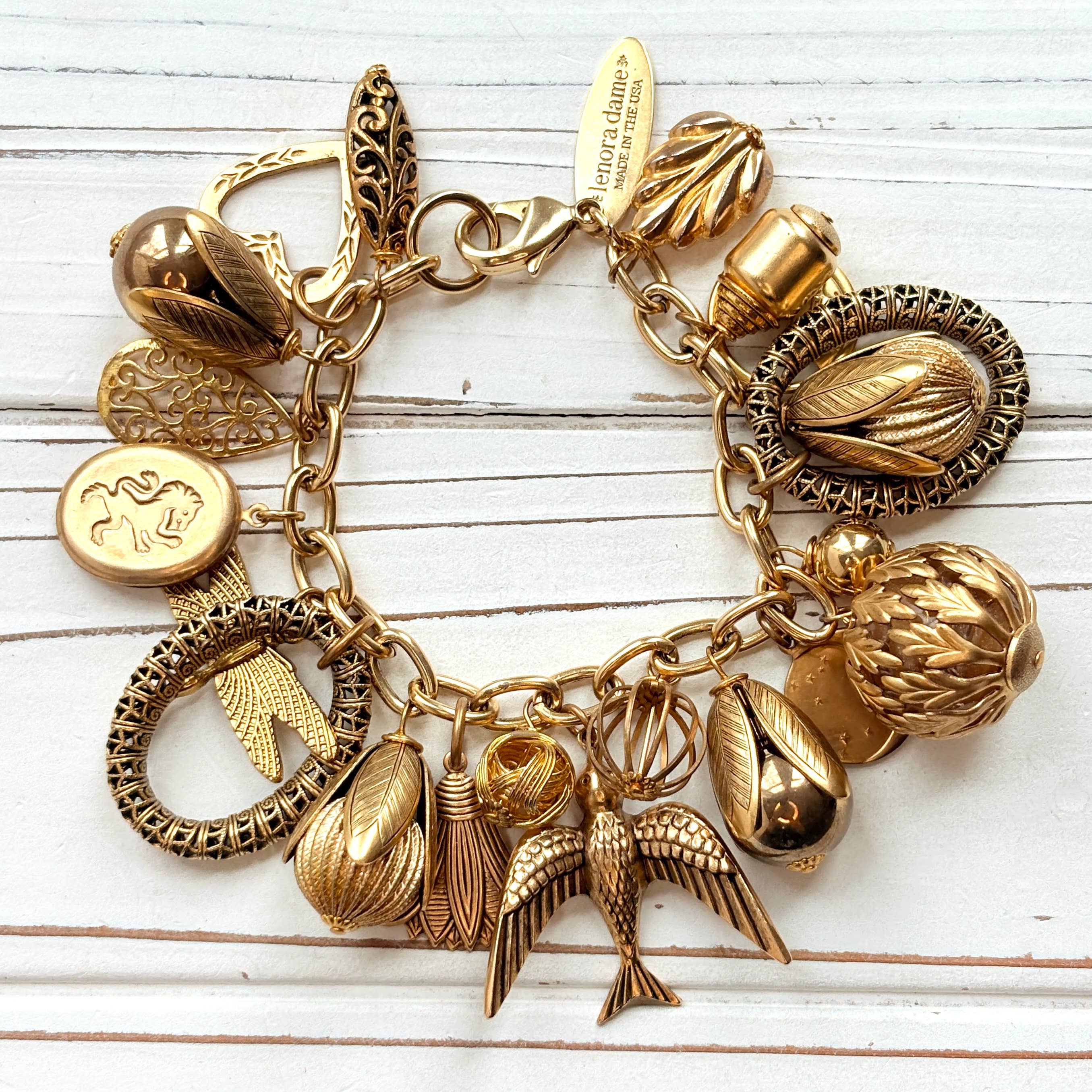 Vintage Inspired Gilded Charm Bracelet - The BLVD