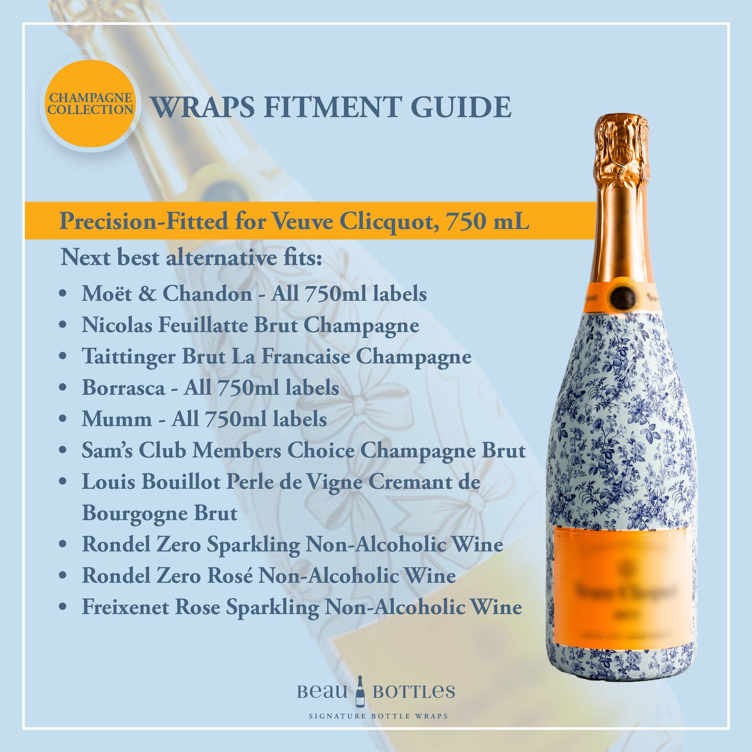 Beau Bottles Citrus Spritz champagne bottle wrap — alternate view — BLVD Boutik