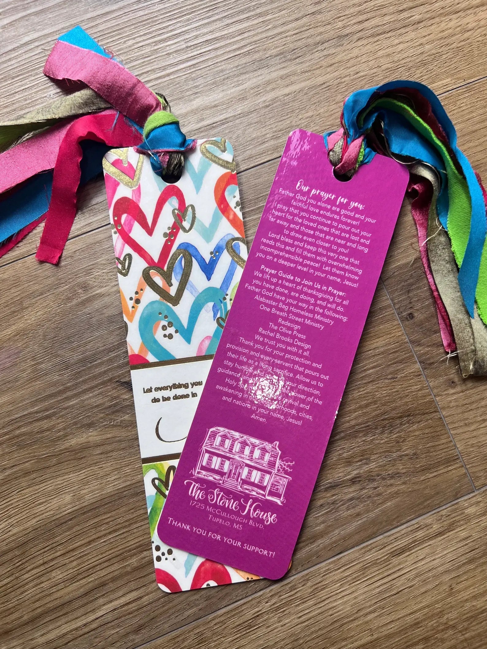 Confetti Hearts tassel Bible bookmark product photo - detail view - BLVD Boutik