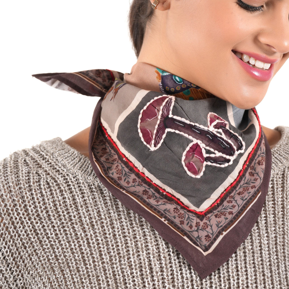 Curious Botanist bandana, detail view