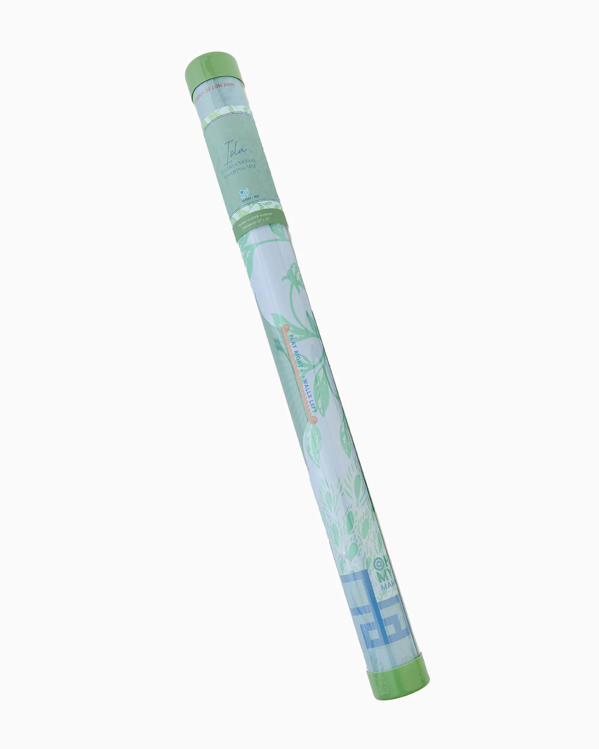 Roll of paper towel with green and white design on a white background
