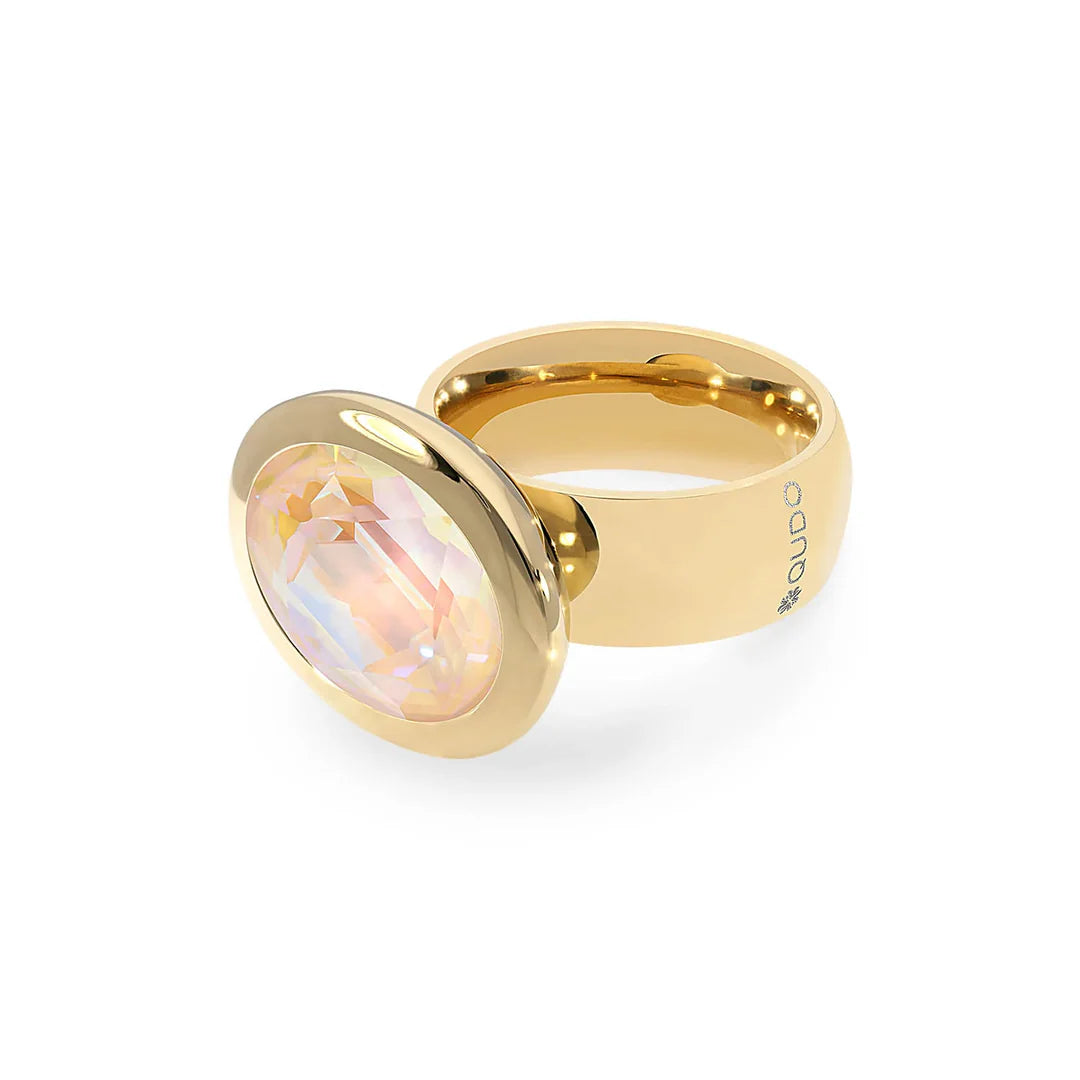 Tivola Big Crystal Ring in Ivory Cream